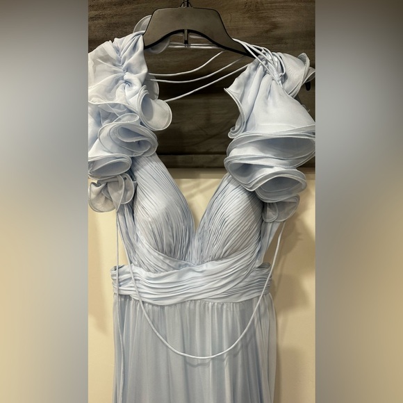 Mac Duggal Rosette Chiffon Cutout Empire Waist Gown - Picture 7 of 15